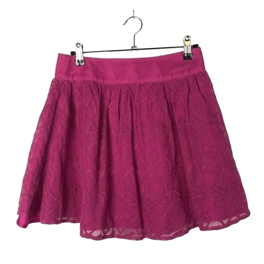 Free People Hot Pink Lace‎ Mini Skirt XS
